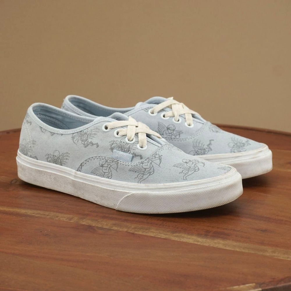 Vans Womens Love You To Death Authentic Cupid Skeleton Shoes Suede Sneakers 7.5